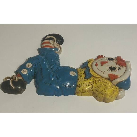 Raggedy Andy Wall Plastic Hanging Plaque Bobbs Merrill 1977 Vintage - Picture 1 of 9